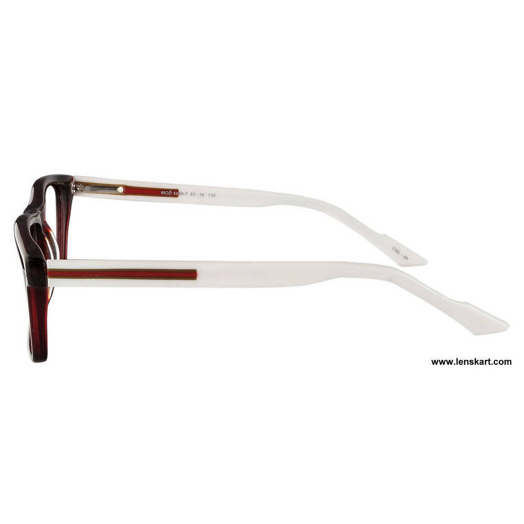 BRANDED White Full Rim Rectangle right side