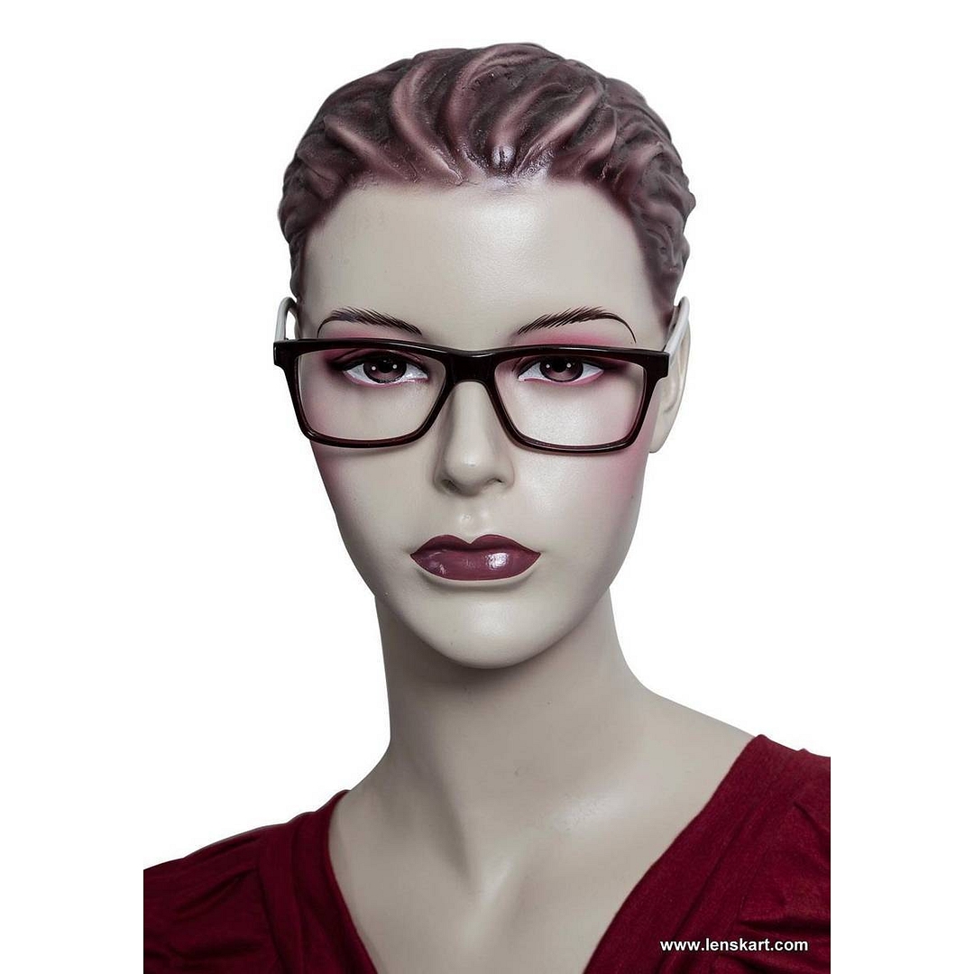 BRANDED White Full Rim Rectangle left side