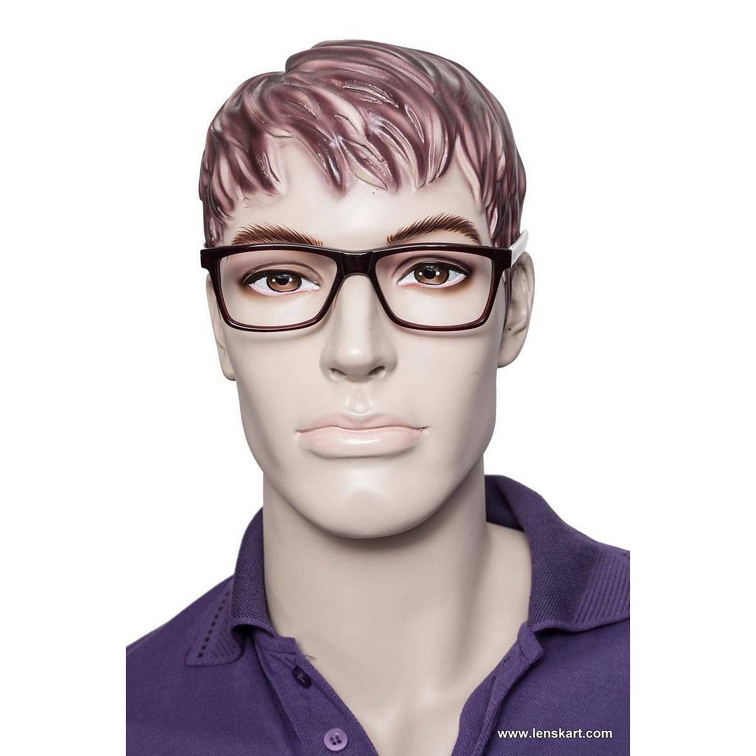 BRANDED White Full Rim Rectangle left side