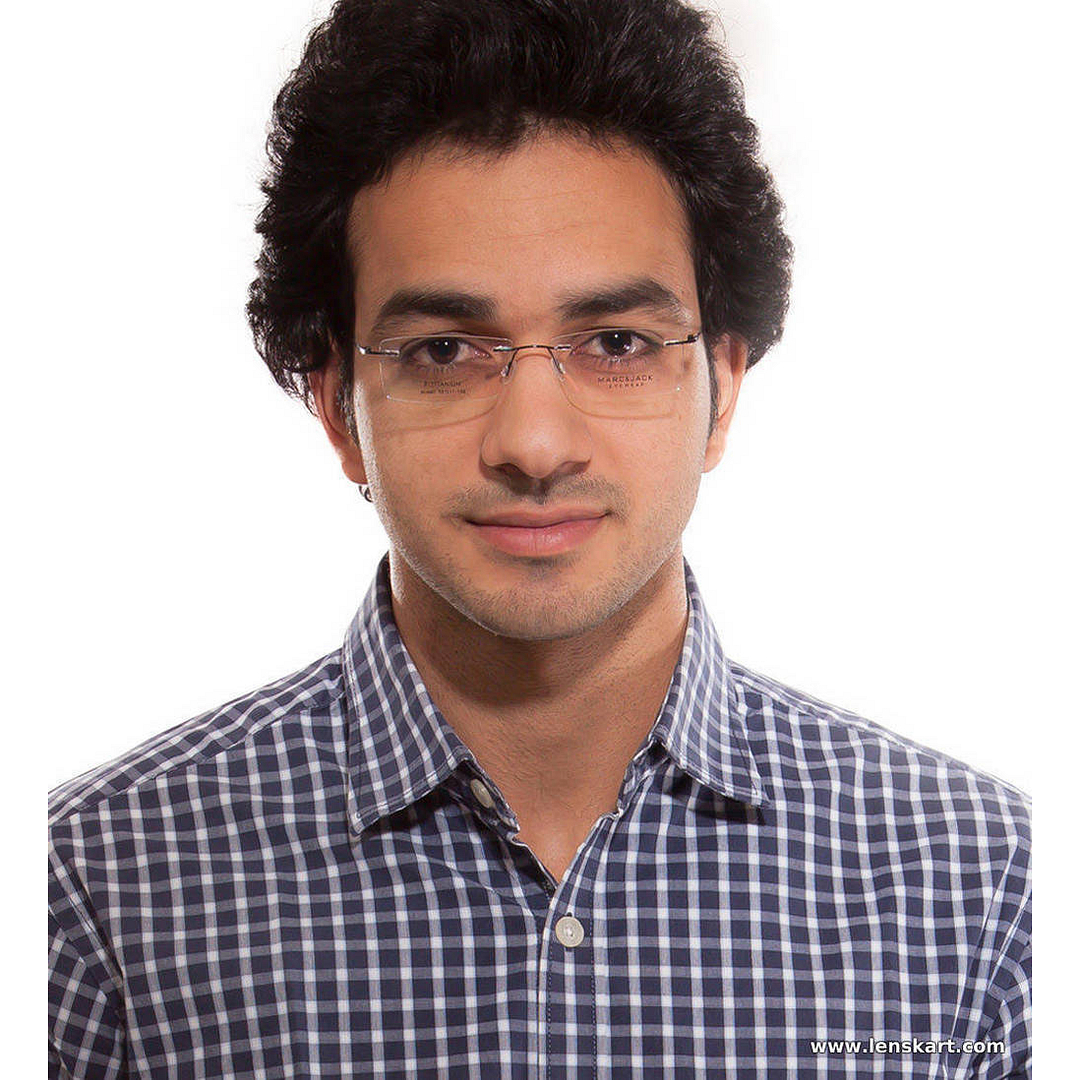 BRANDED Black Rimless Rectangle right side