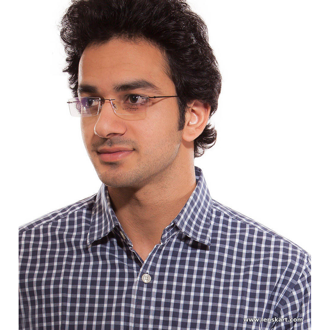 BRANDED Black Rimless Rectangle right side