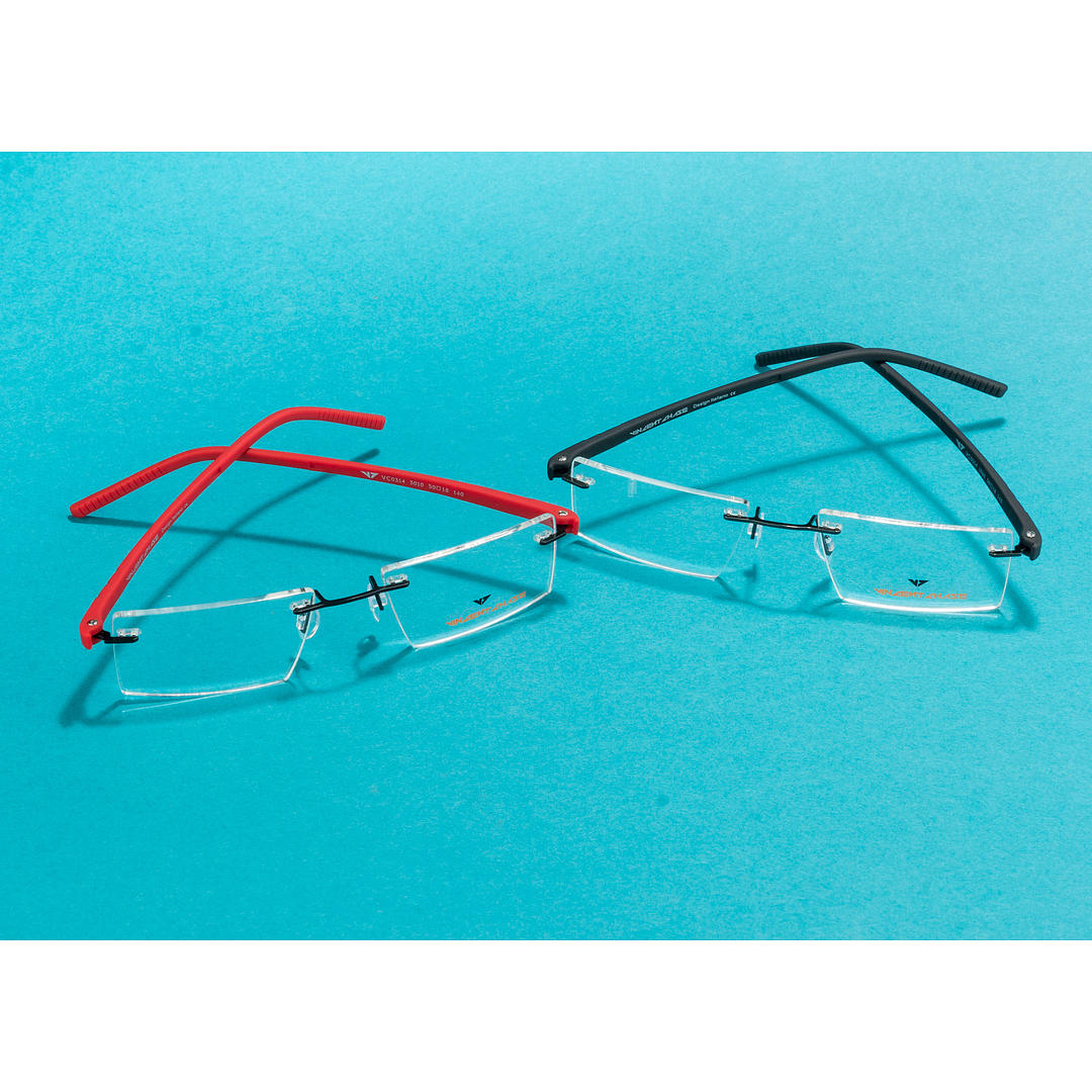 Lenskart Air Online Red Rimless Rectangle right side