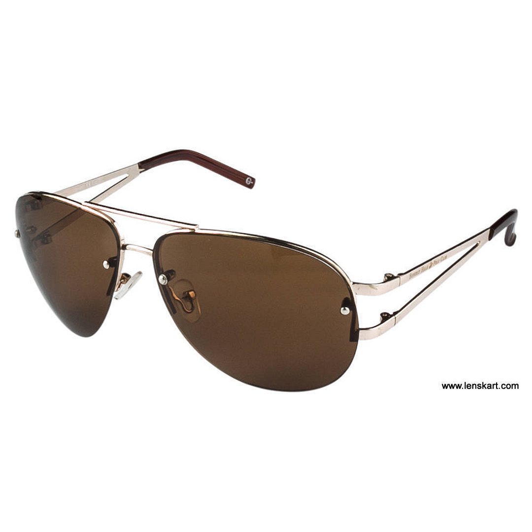 BRANDED  Half Rim Aviator left side