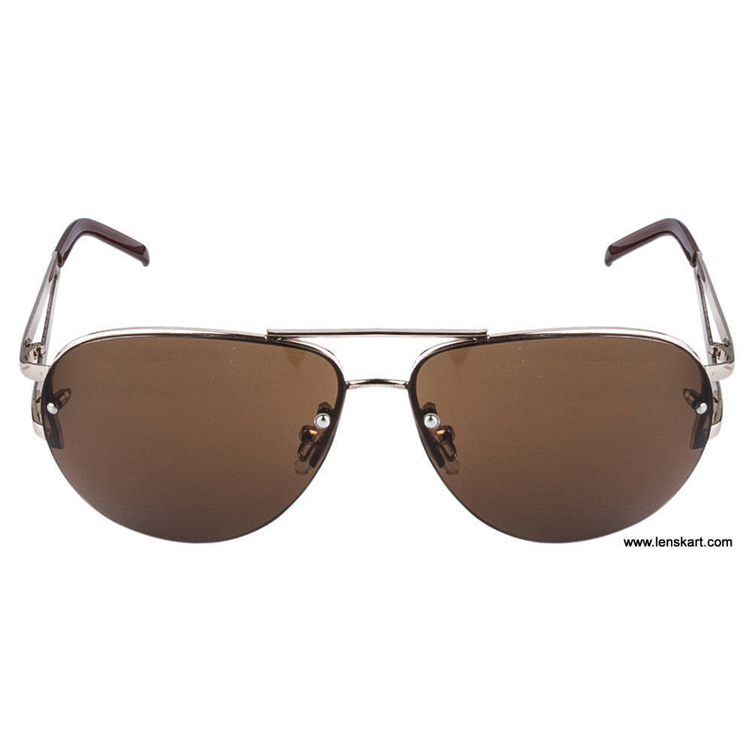 BRANDED  Half Rim Aviator left side
