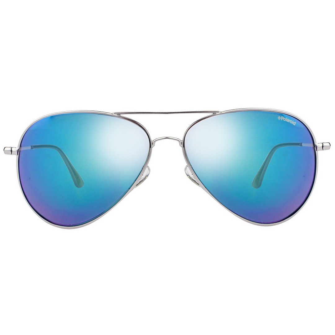 Polaroid Silver Full Rim Aviator left side