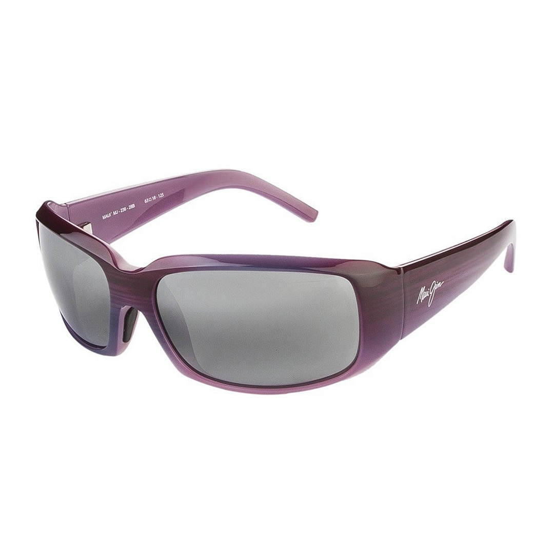 Maui Jim Blue Water 236-28B Polorised Sunglasses Maui Jim Blue Water 236 28B Purple Stripe Frame + Grey  main image 4