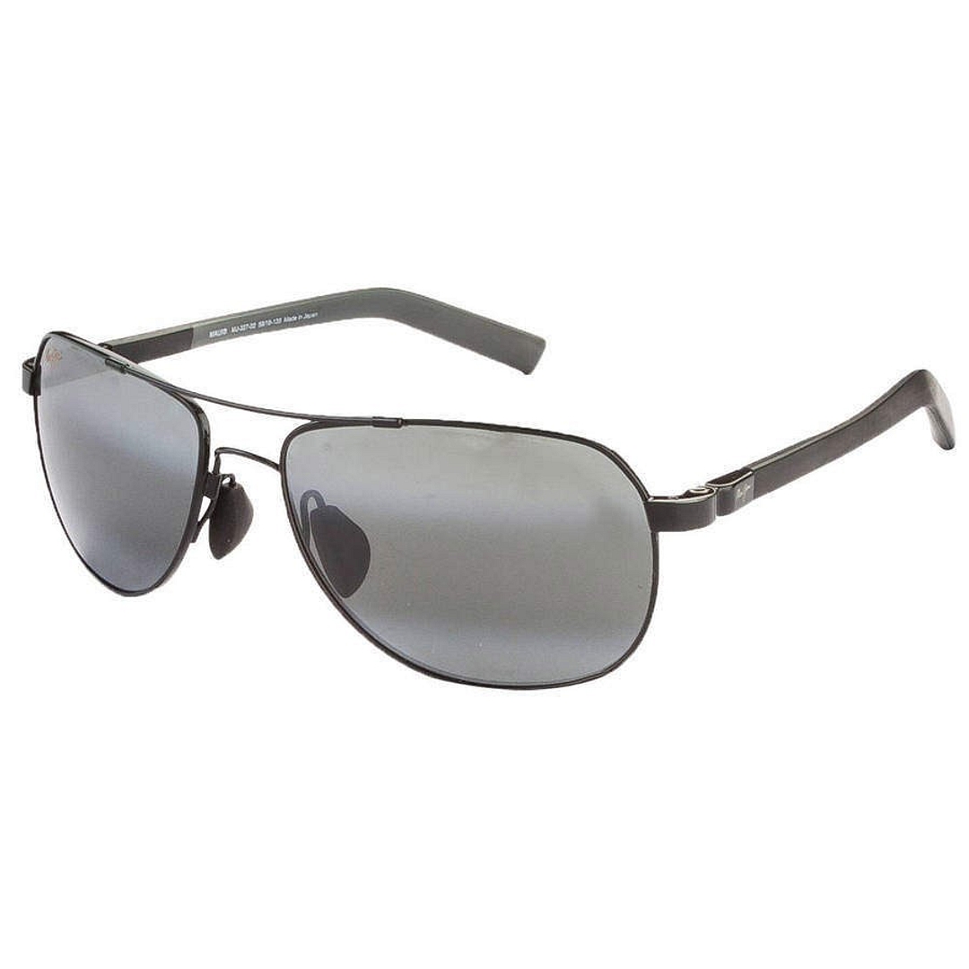 BRANDED Black Full Rim Aviator left side