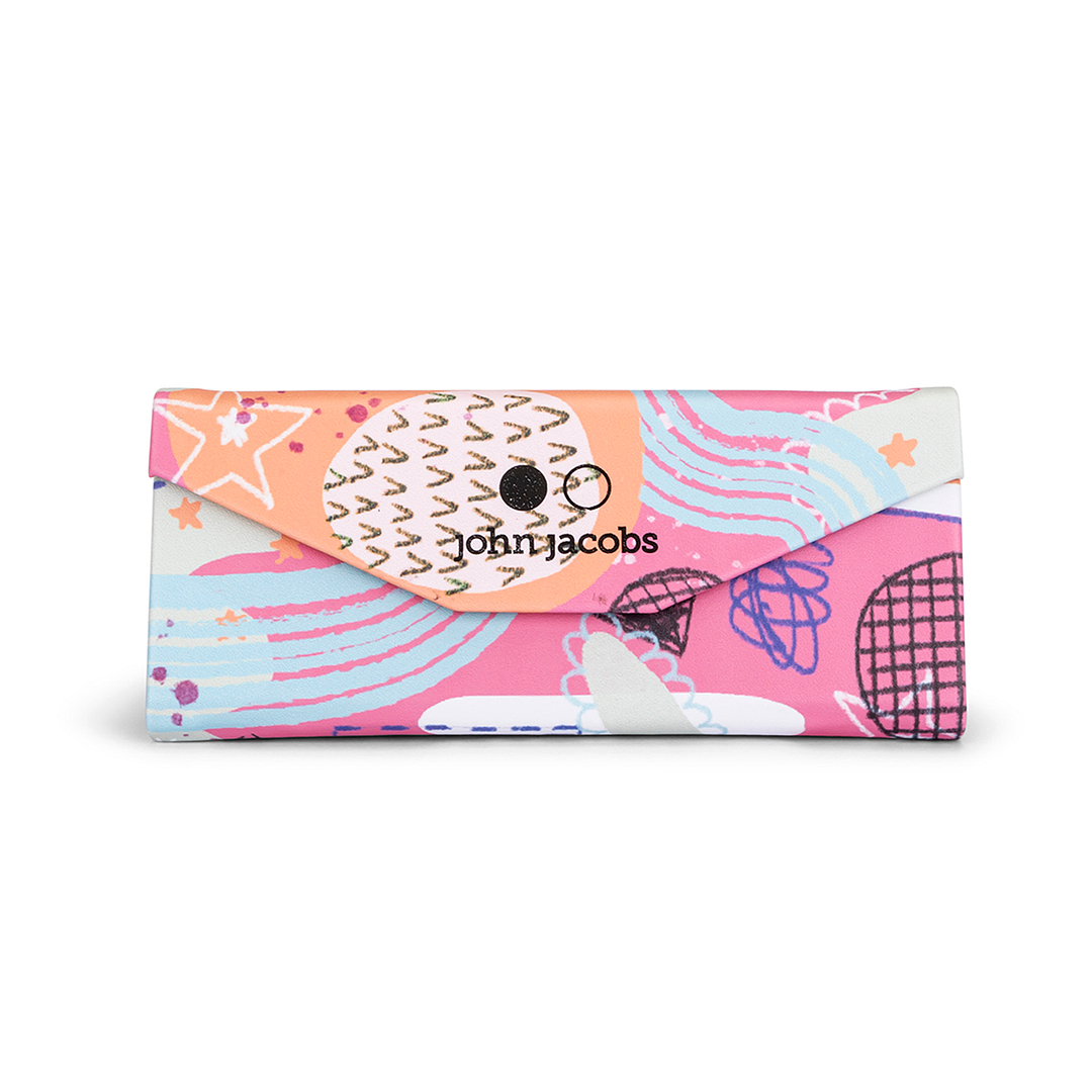 John Jacobs John Jacobs JJ Foldable Case 3 - Pink outer Beige Inside - India left side