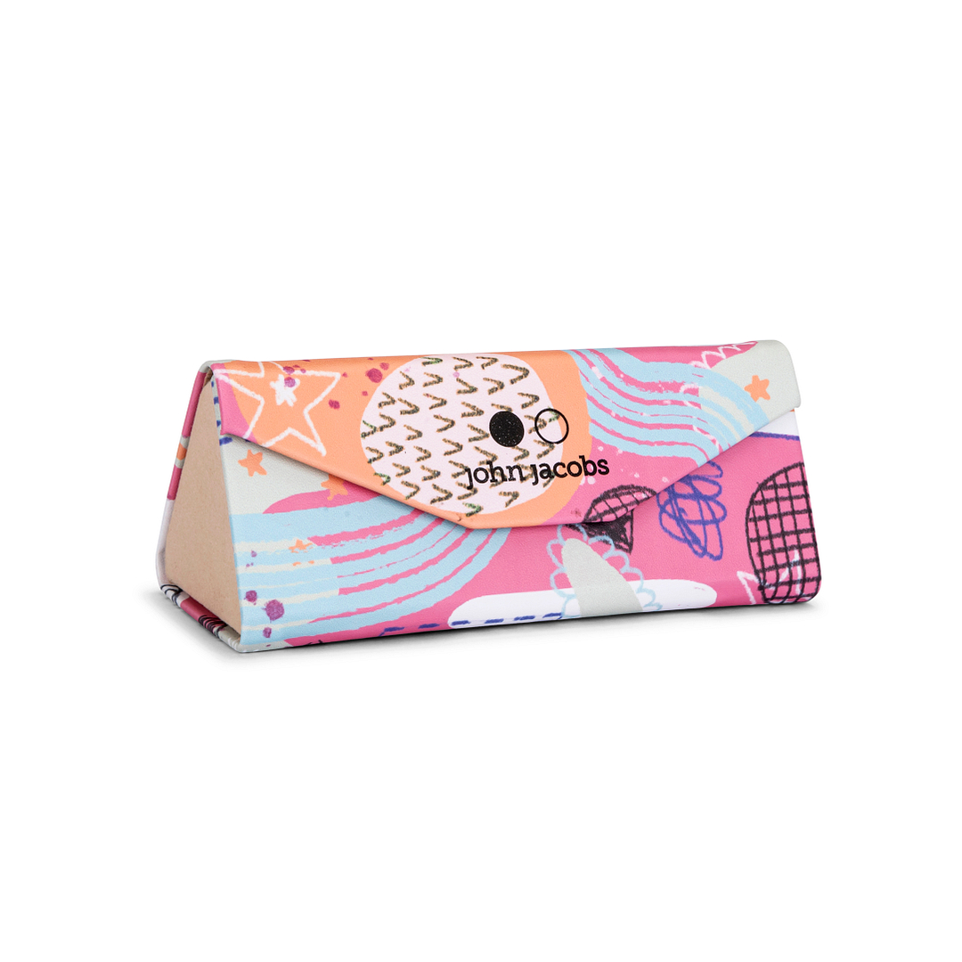 John Jacobs John Jacobs JJ Foldable Case 3 - Pink outer Beige Inside - India right side