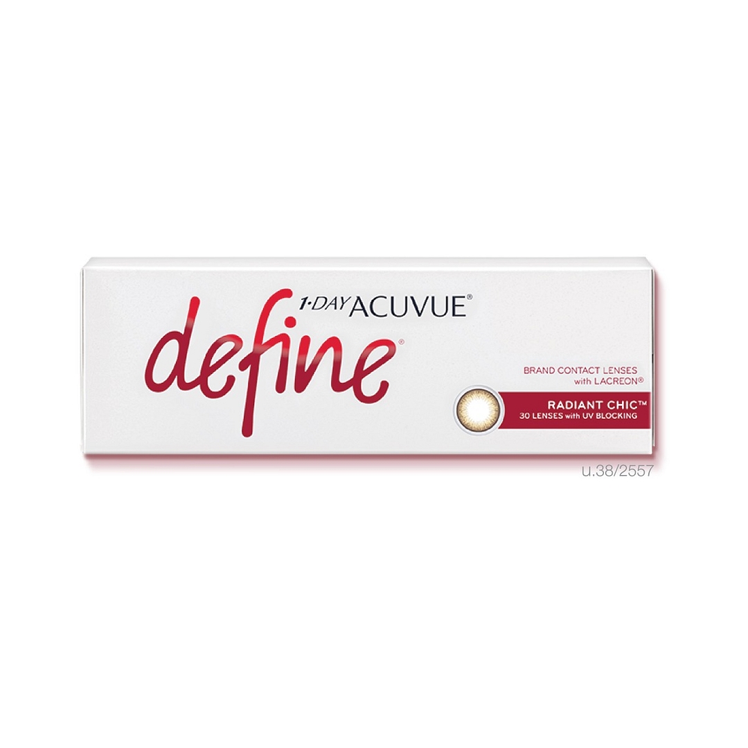 Johnson & Johnson 1 Day Acuvue Define Radiant Chic Plano Dailies 30LP Johnson   Johnson left side