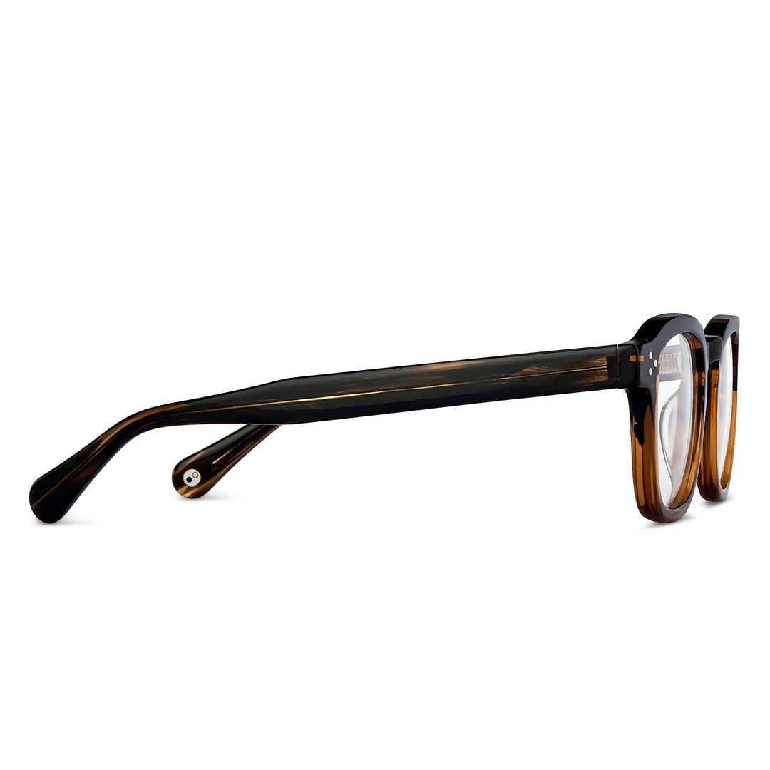 John Jacobs Brown Transparent Full Rim Rectangle left side