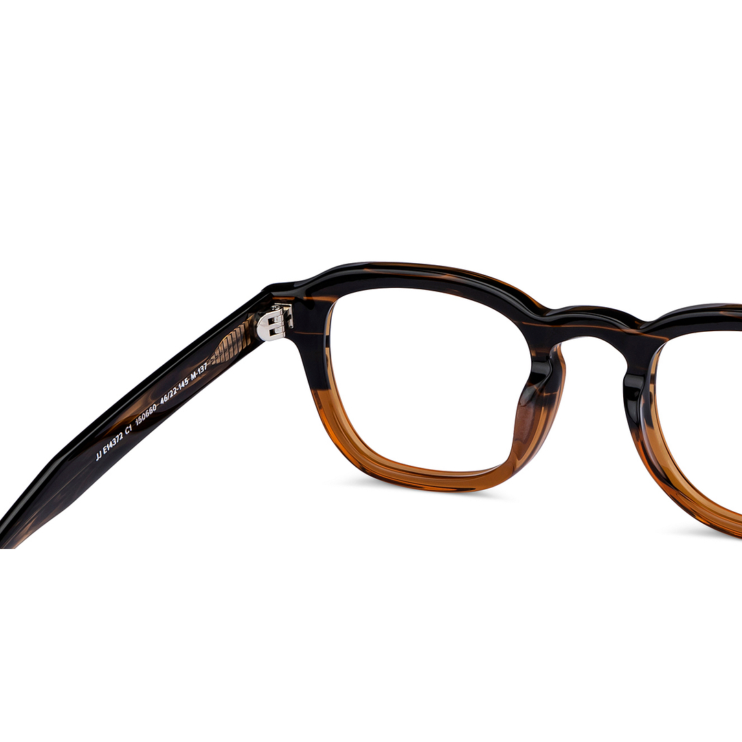 John Jacobs Brown Transparent Full Rim Rectangle right side