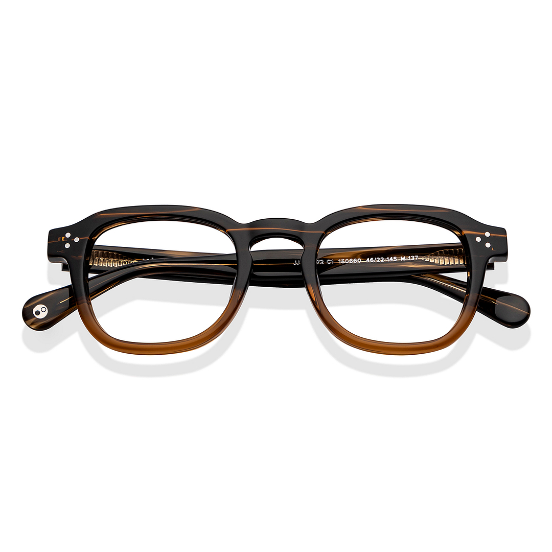 John Jacobs Brown Transparent Full Rim Rectangle left side