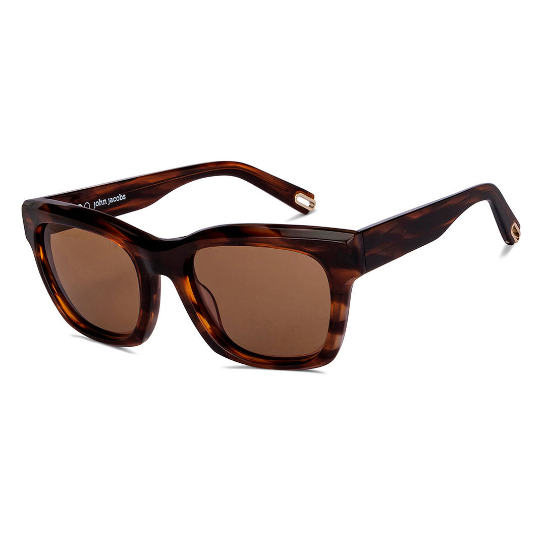 John Jacobs Light Brown Full Rim Square right side