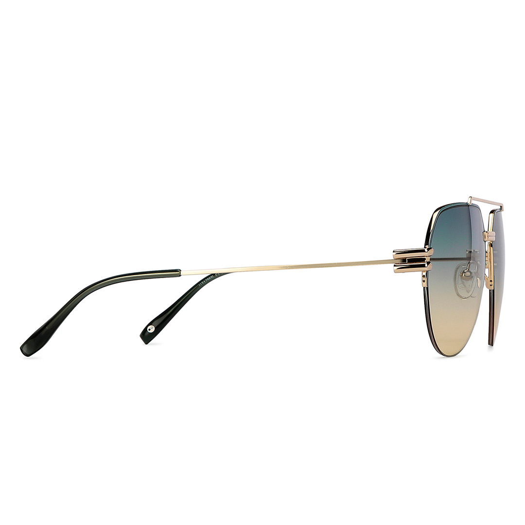 John Jacobs Online Gold Half Rim Aviator left side