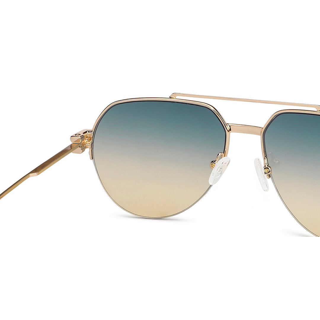 John Jacobs Online Gold Half Rim Aviator right side
