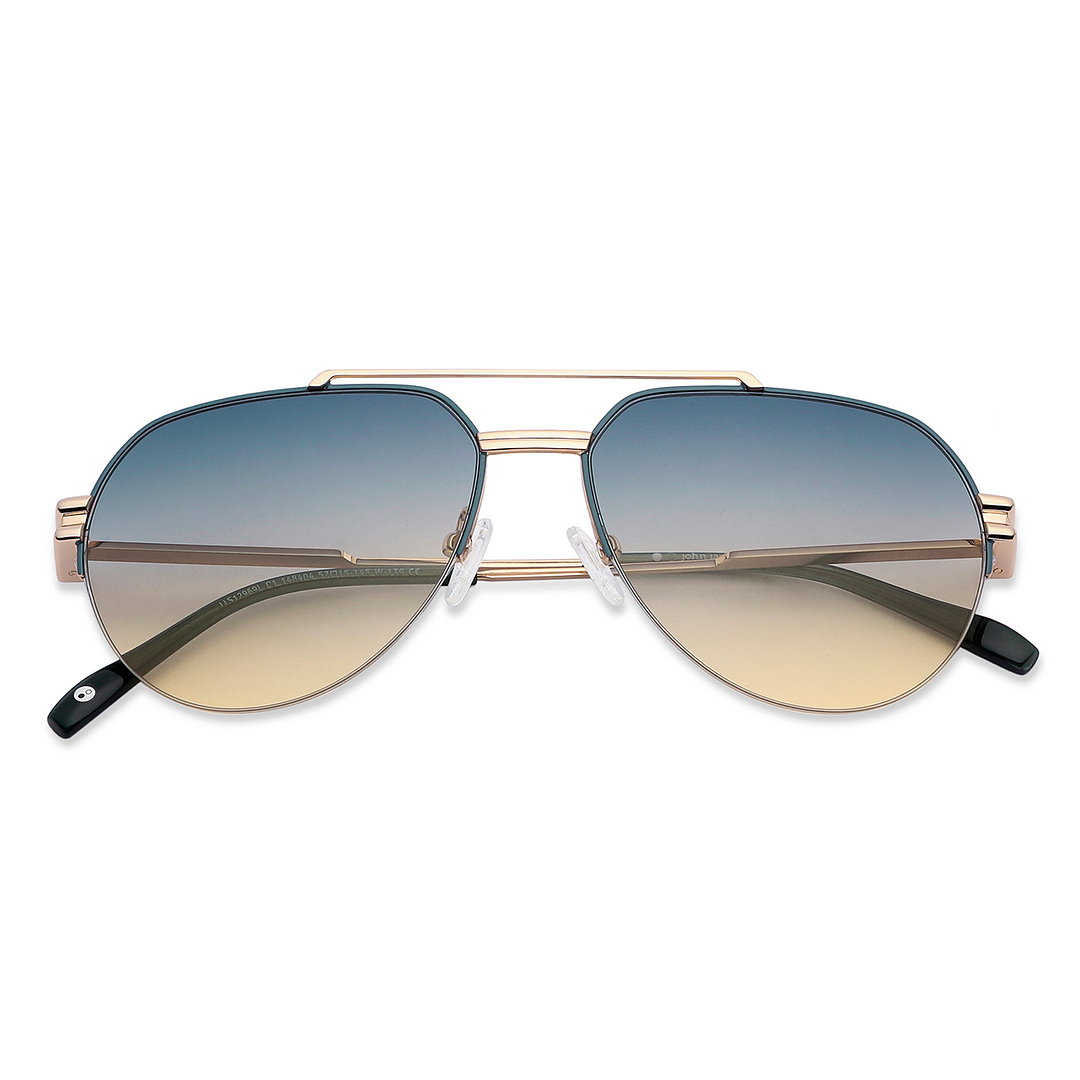 John Jacobs Online Gold Half Rim Aviator left side