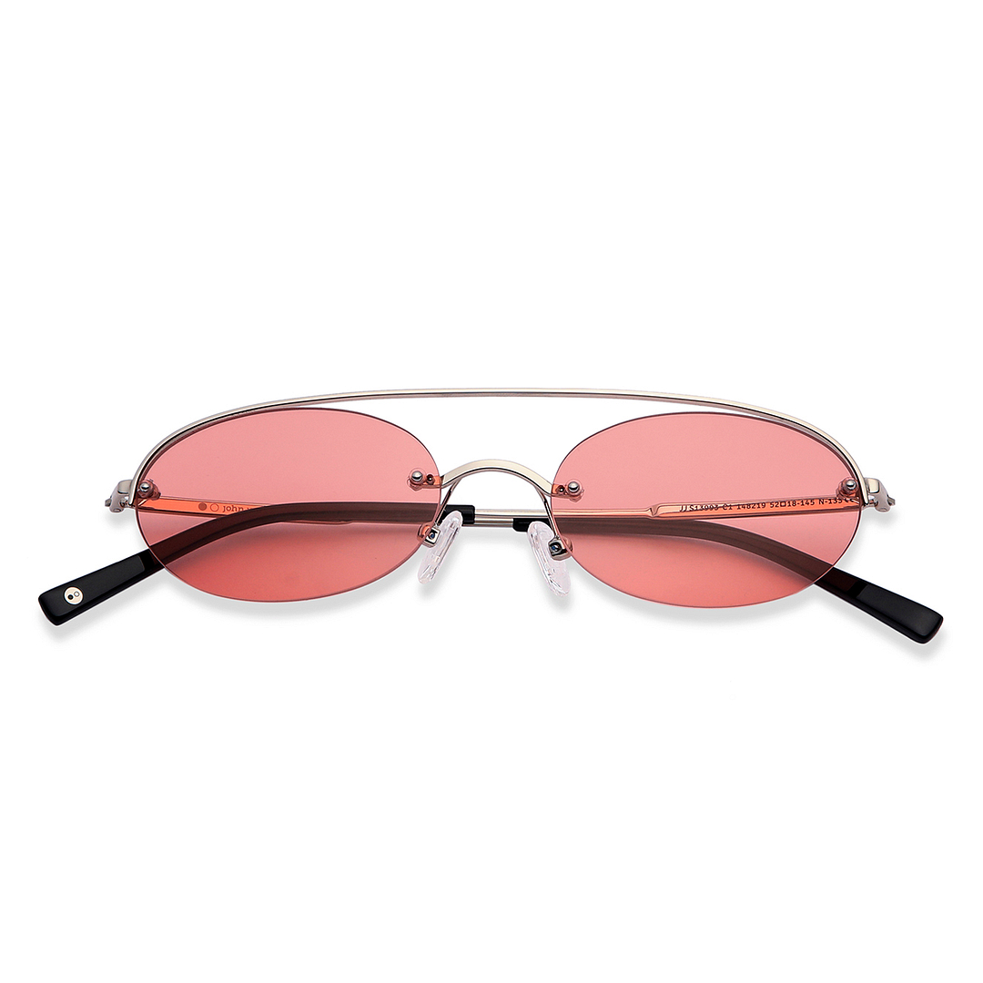 John Jacobs Online Gunmetal Half Rim Round left side