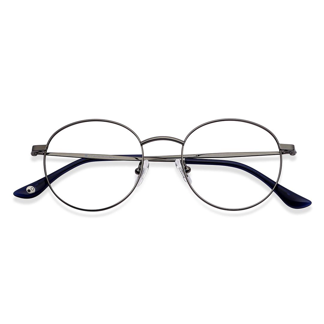 John Jacobs Online Gunmetal Full Rim Round left side