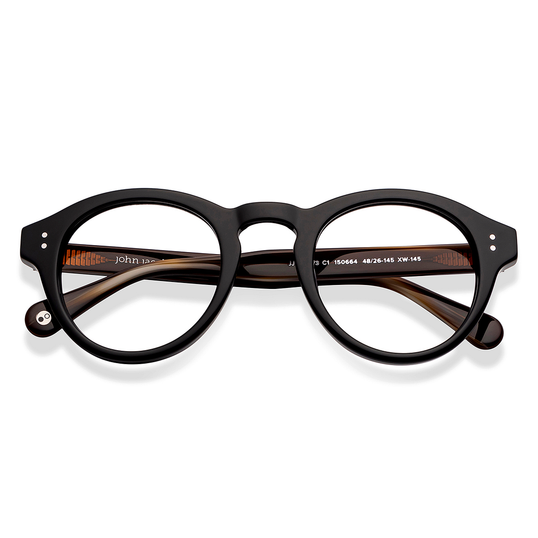 John Jacobs Online Black Full Rim Round left side