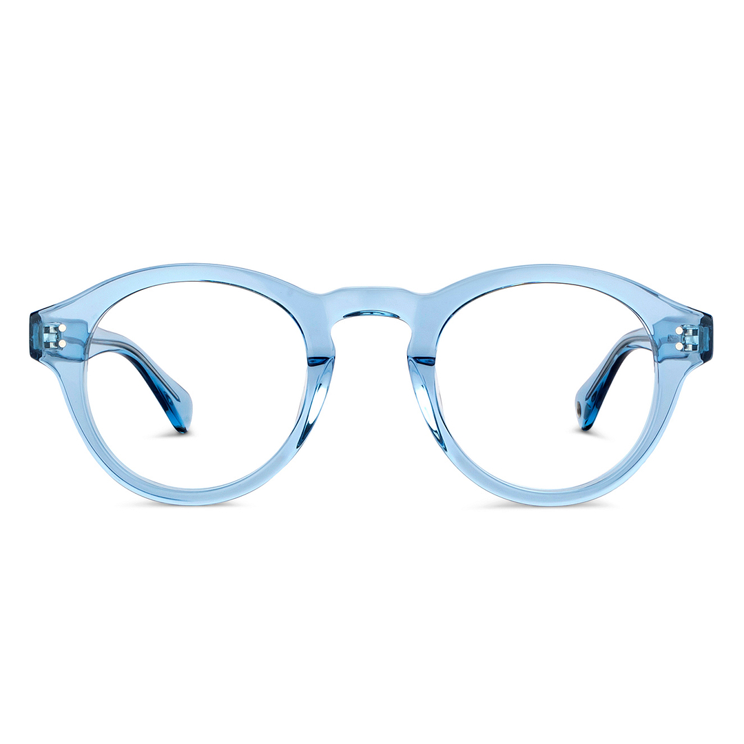 John Jacobs Blue Transparent Full Rim Round left side