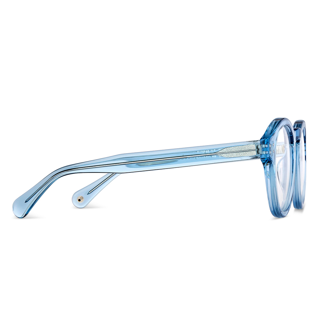 John Jacobs Blue Transparent Full Rim Round left side