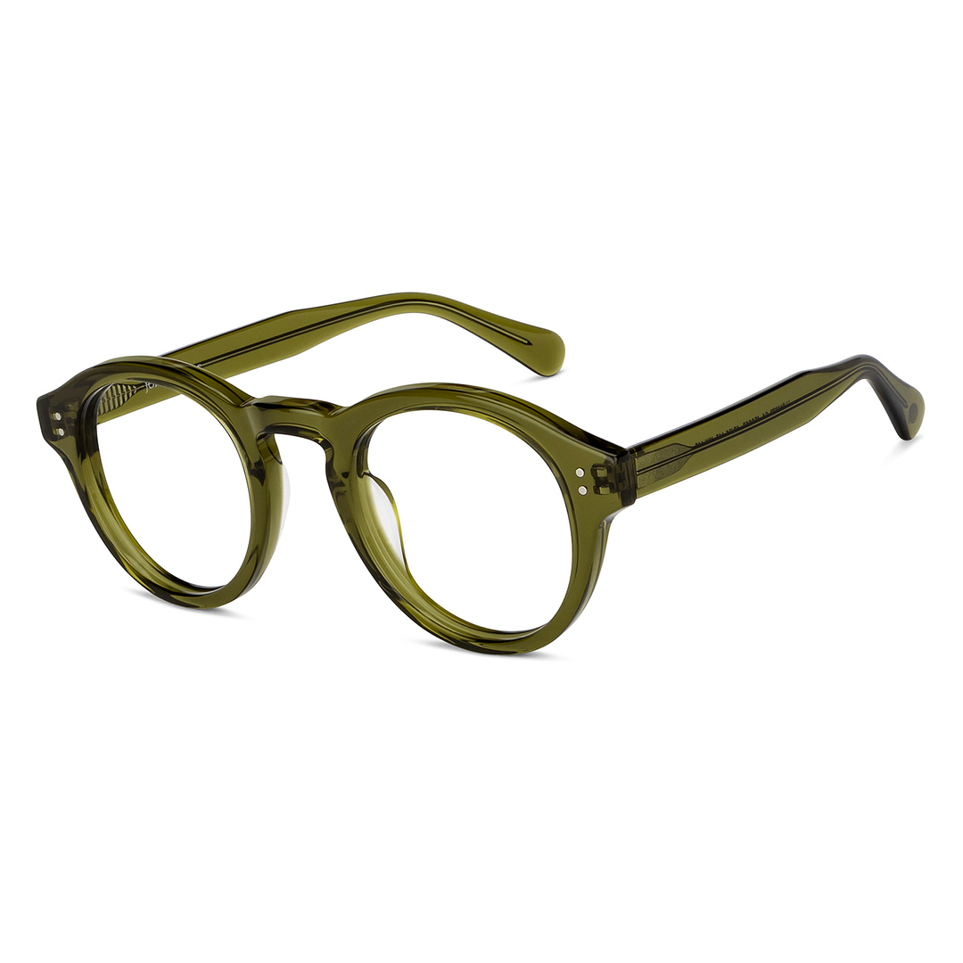 John Jacobs Online Green Transparent Full Rim Round right side