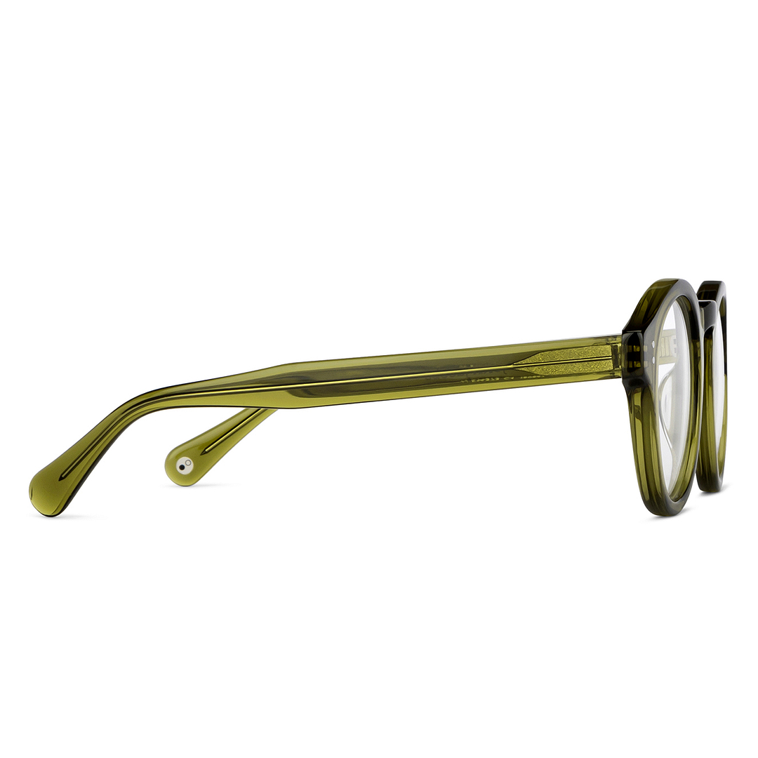 John Jacobs Online Green Transparent Full Rim Round left side