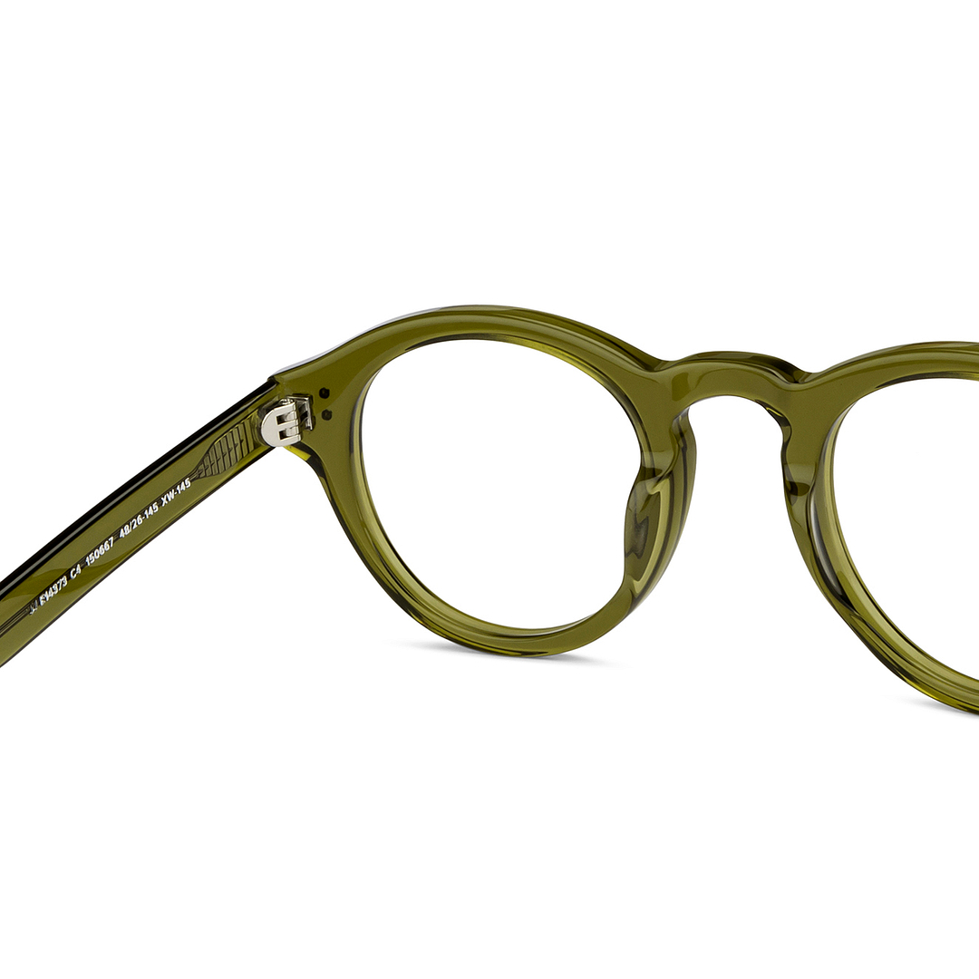 John Jacobs Online Green Transparent Full Rim Round right side