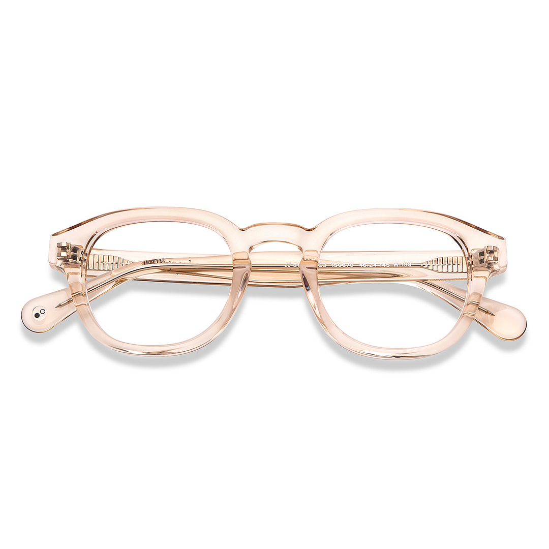 John Jacobs Brown Transparent Full Rim Rectangle left side