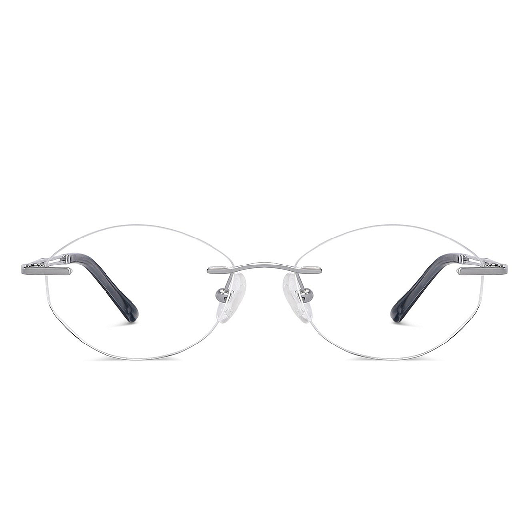 小物 BURBERY rimless oval sunglasses silver Vintage Silver Frame Grey Lens Rimless | 400% UV Protection