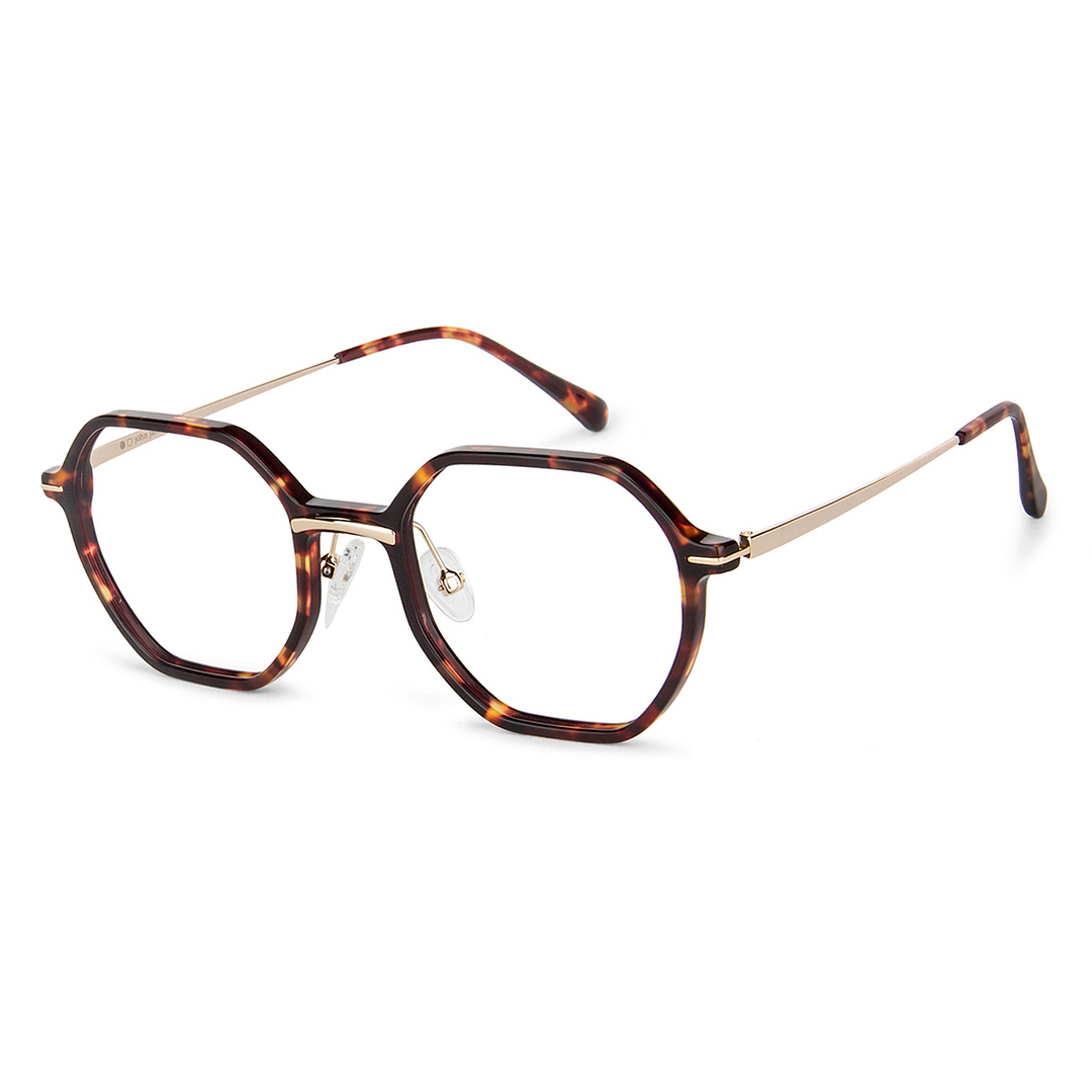 Buy Tortoise Gold Full Rim Hexagonal John Jacobs Rich Acetate JJ