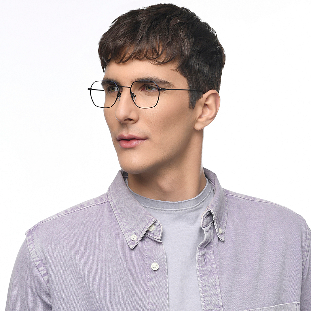 John Jacobs Online Black Full Rim Square left side