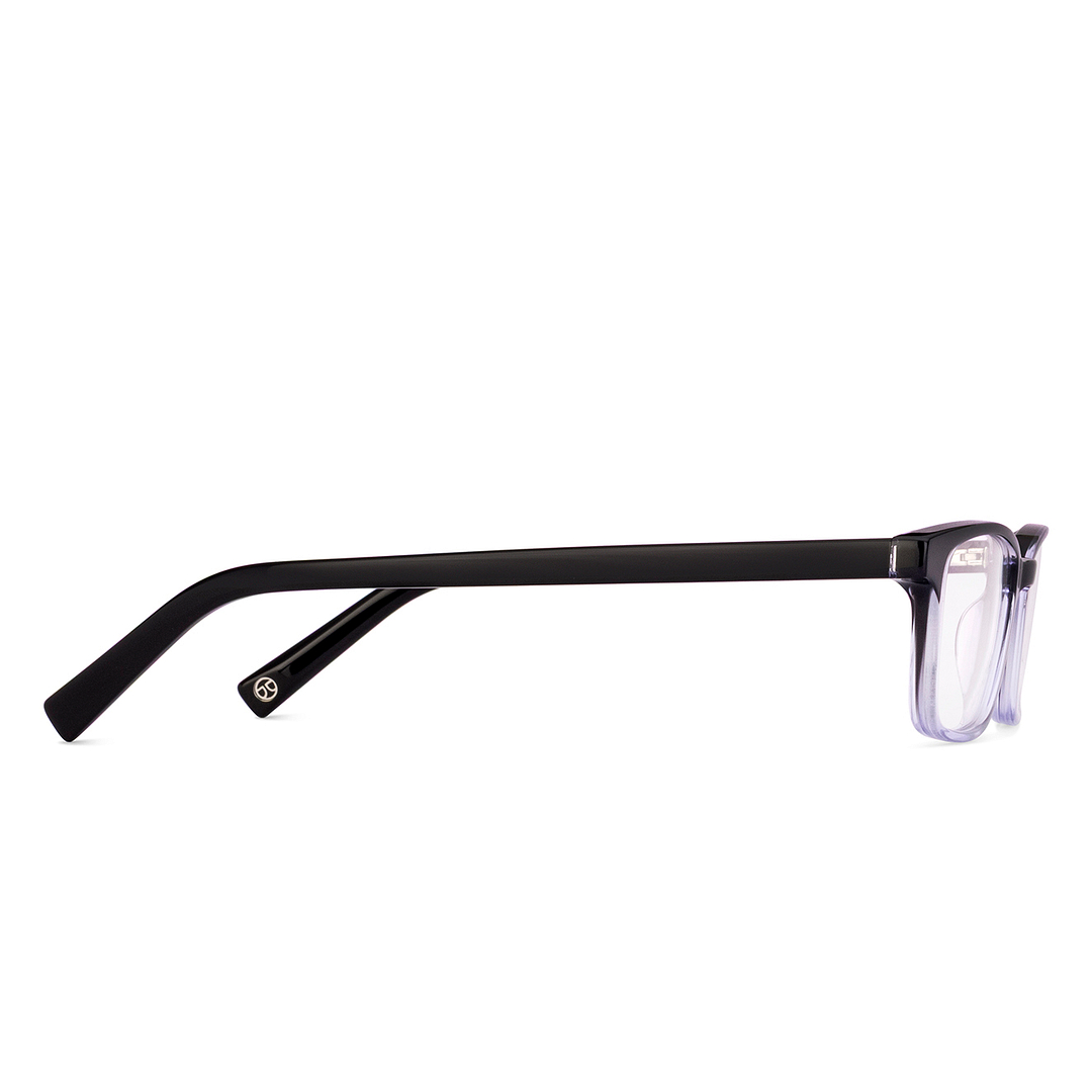 John Jacobs Black Blue Full Rim Rectangle left side