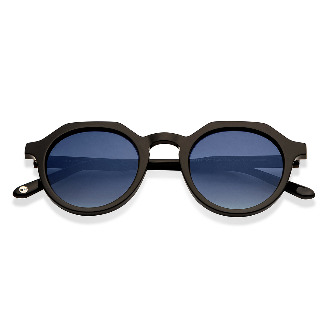 John Jacobs Black Full Rim Round left side