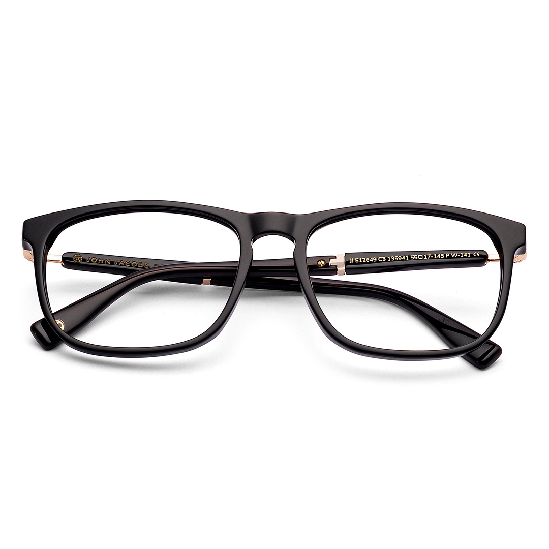 John Jacobs Black Full Rim Square left side