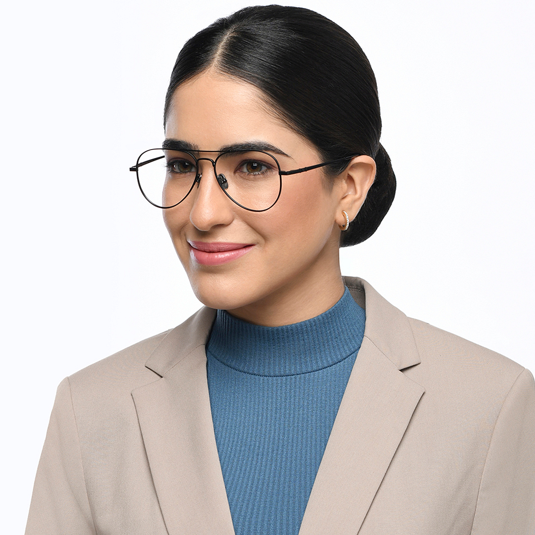 John Jacobs Online Black Full Rim Aviator right side