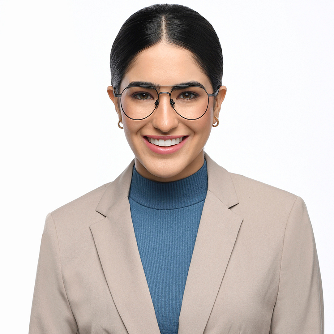 John Jacobs Online Black Full Rim Aviator right side