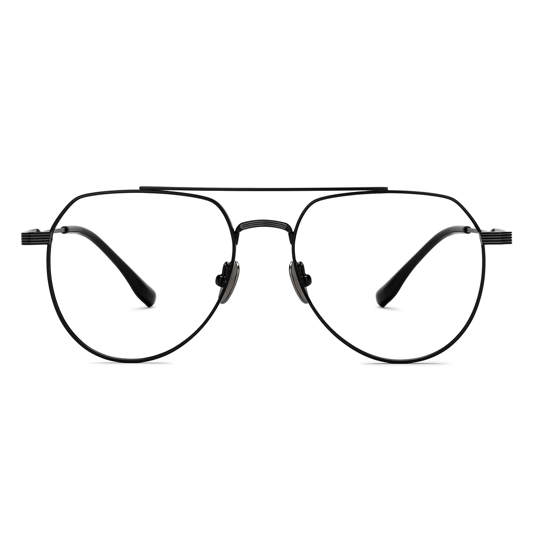 John Jacobs Online Black Full Rim Aviator left side