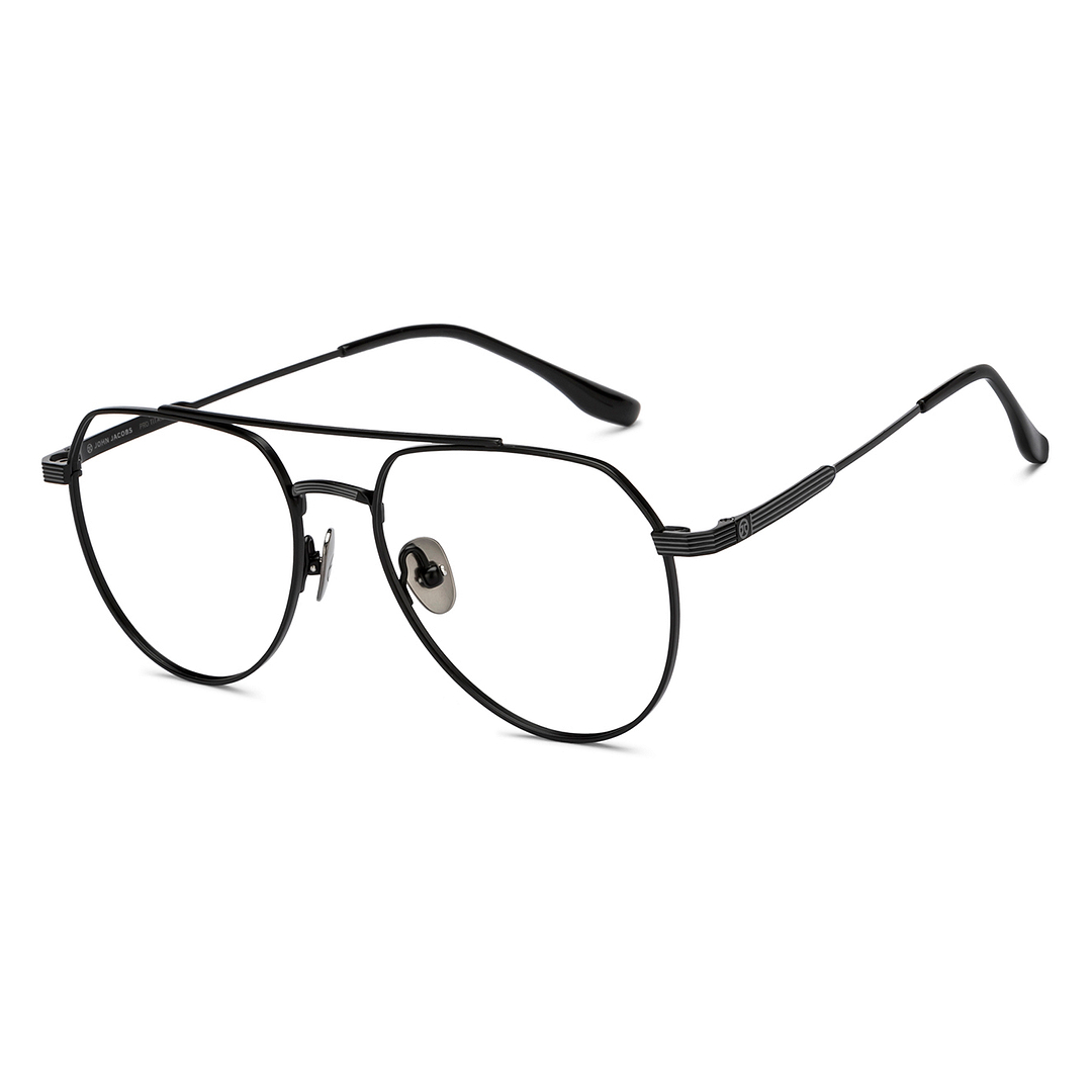 John Jacobs Online Black Full Rim Aviator right side