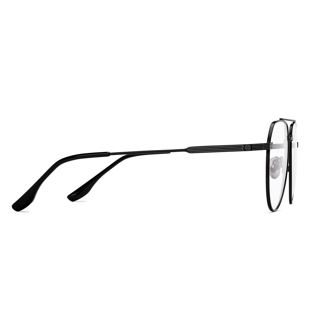 John Jacobs Online Black Full Rim Aviator left side