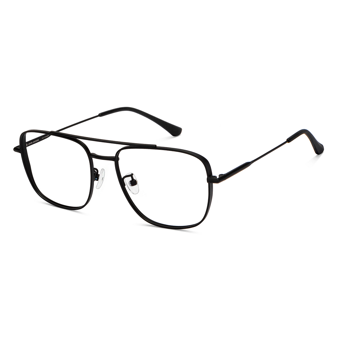 John Jacobs Black Full Rim Aviator left side