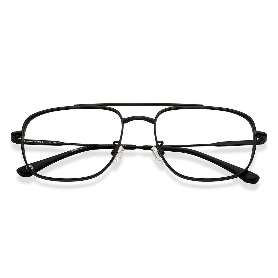 John Jacobs Black Full Rim Aviator right side