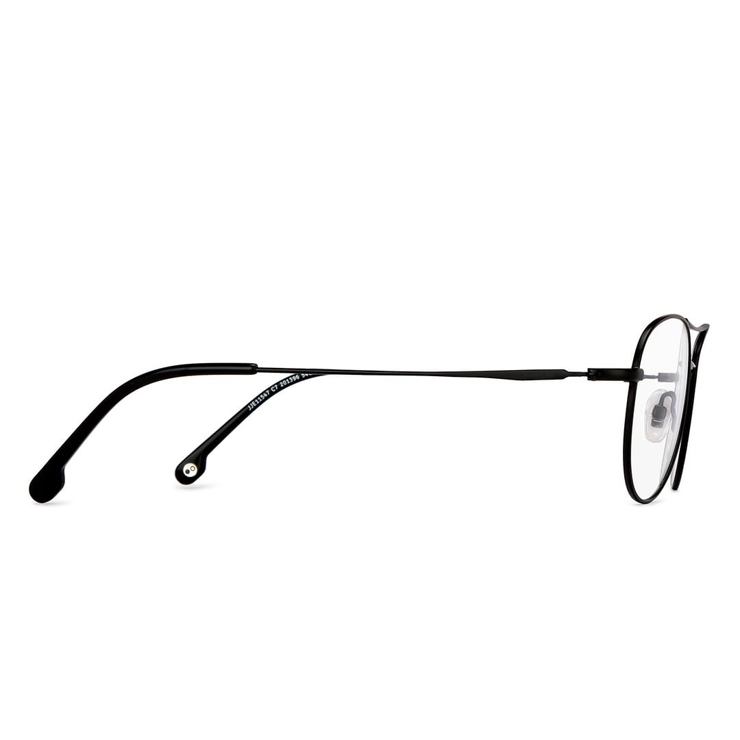 John Jacobs Black Full Rim Aviator left side