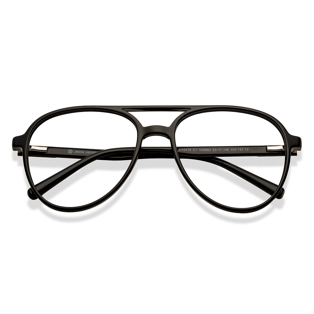 John Jacobs Online Black Full Rim Aviator left side