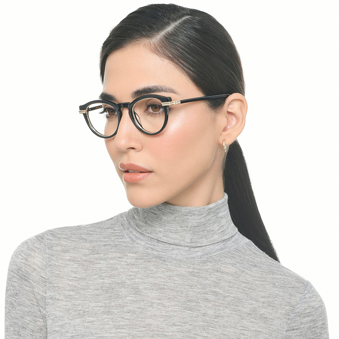 John Jacobs Black Full Rim Cat Eye right side