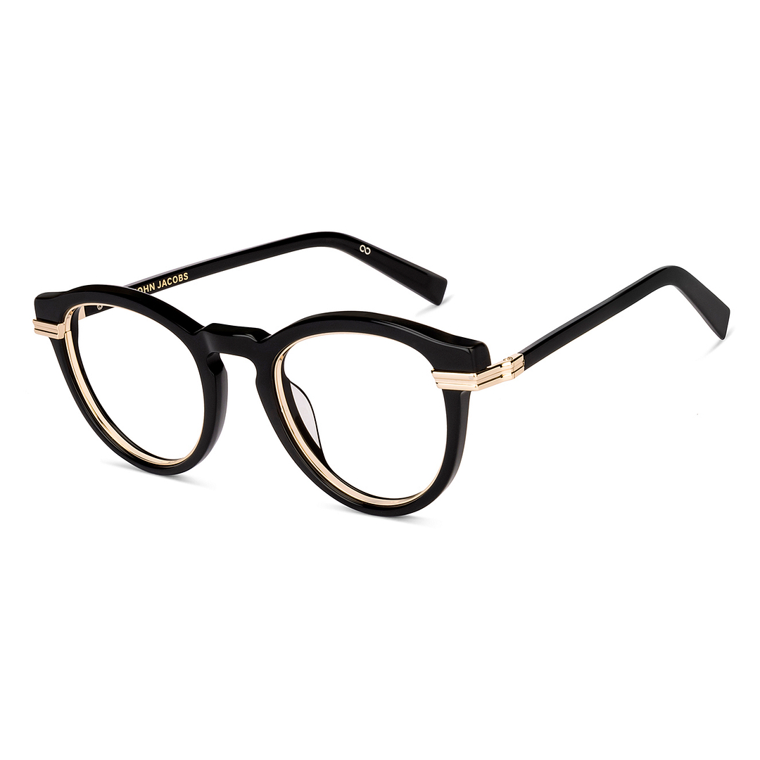 John Jacobs Black Full Rim Cat Eye left side