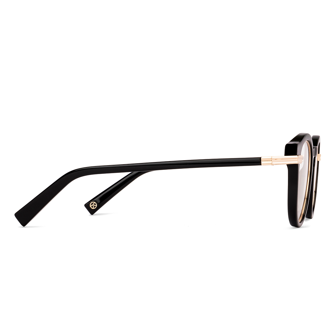 John Jacobs Black Full Rim Cat Eye left side