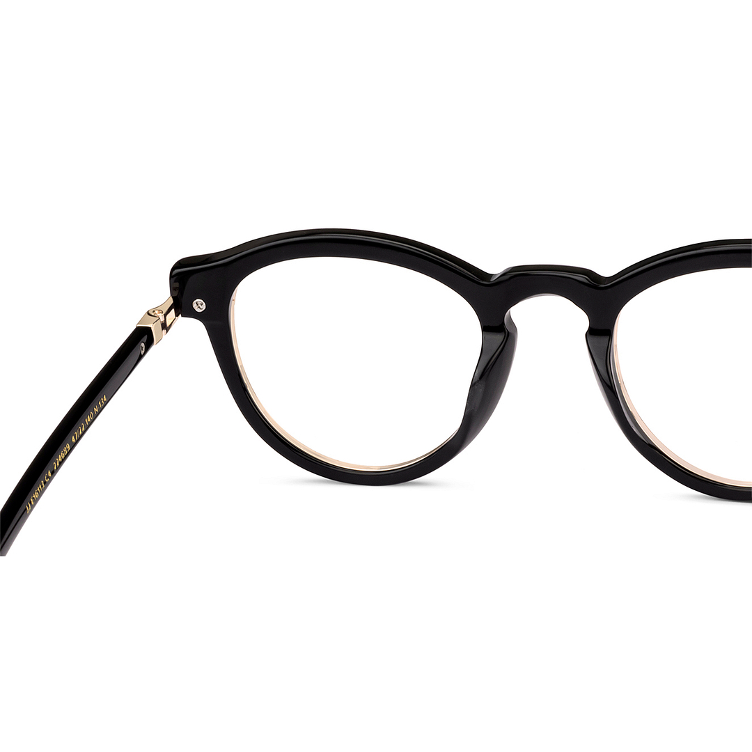 John Jacobs Black Full Rim Cat Eye right side