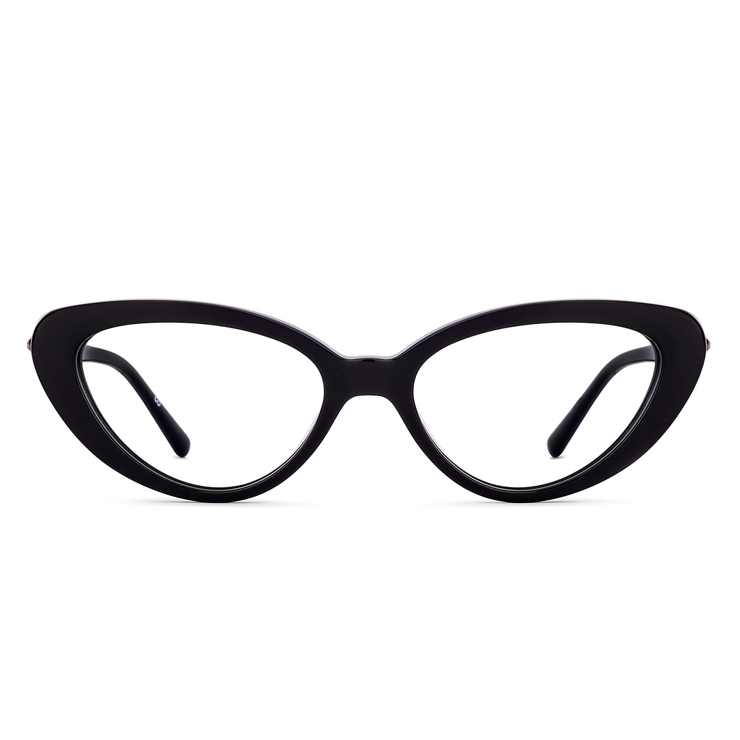 John Jacobs Black Full Rim Cat Eye right side